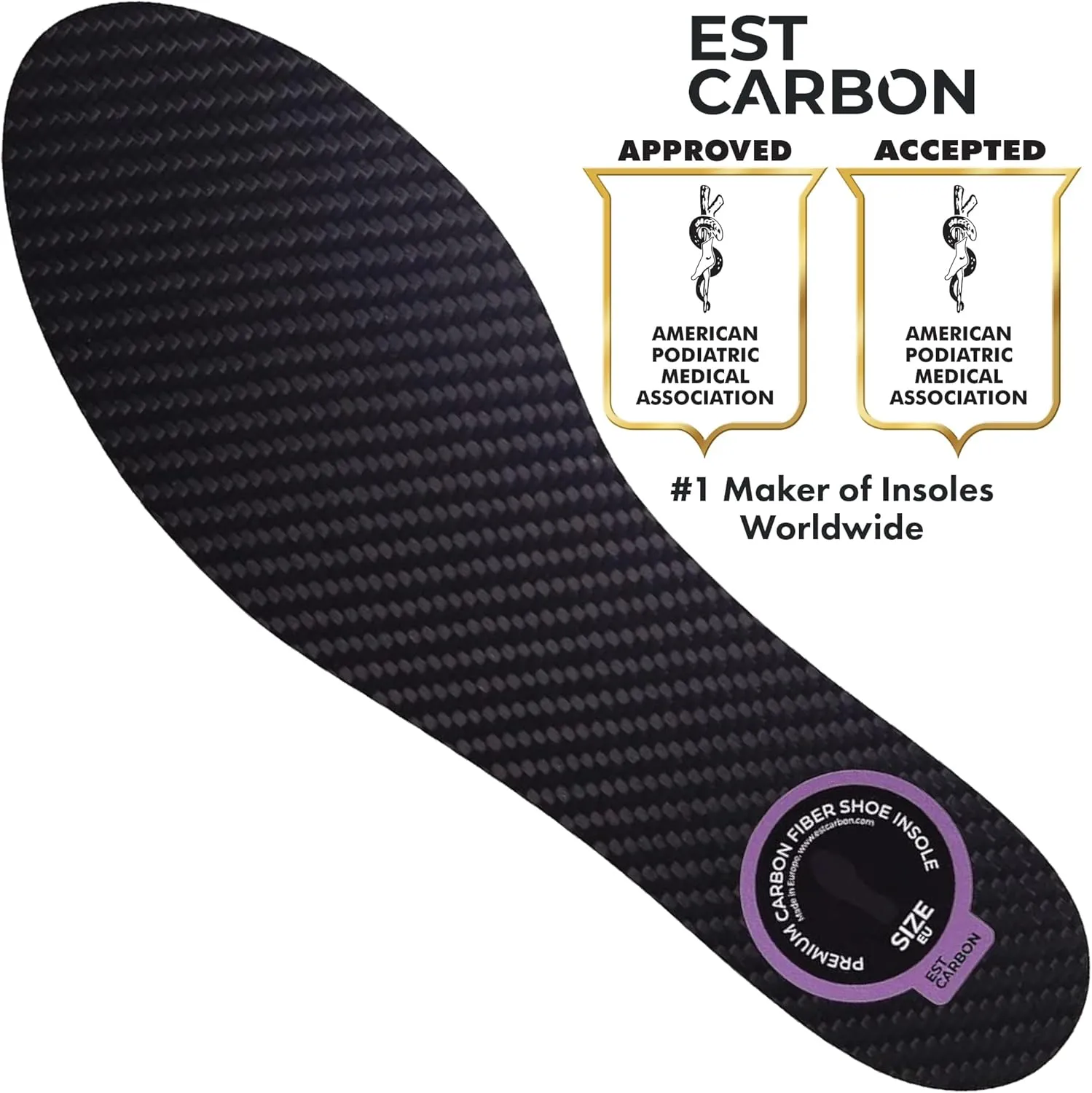 2 Piece (Pair) Carbon Fiber Insoles for Men & Women - Carbon Fiber Inserts for Basketball, Volleyball, Hiking,| Fits All Sneakers and Shoes - Enhances Athletic Performance Women 13, Men's 12-12.5
