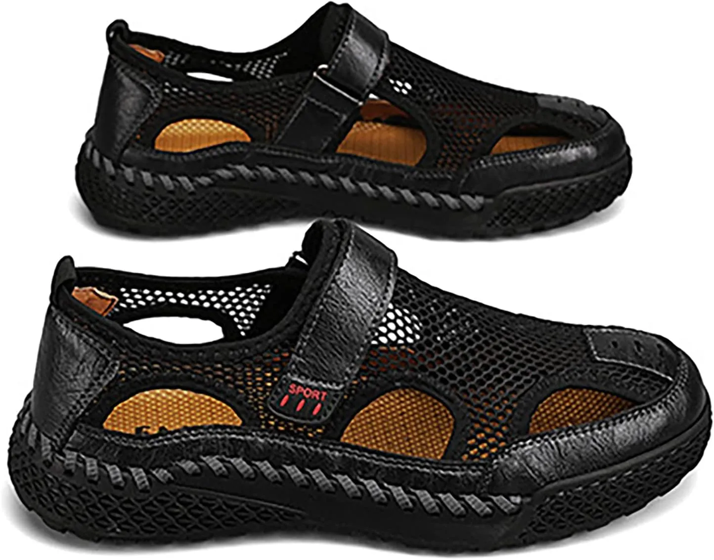 2023 Men's New Summer Breathable Versatile Trend Outdoor Handmade Large Beach Shoes Hollow Mesh Mens Slide Sandal Men's Fashi