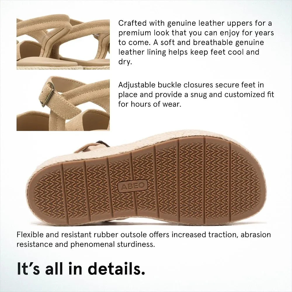 ABEO Solstice Buckle Sandals For Women | Arch Support Sandals | Ball of Foot Pain Relief | Built-In Metatarsal Pads Women