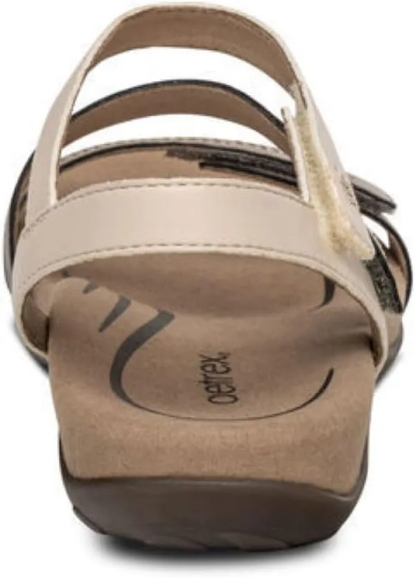 Aetrex Gabby Orthopedic Leather Arch Support Quarter Strappy Sandals for Women