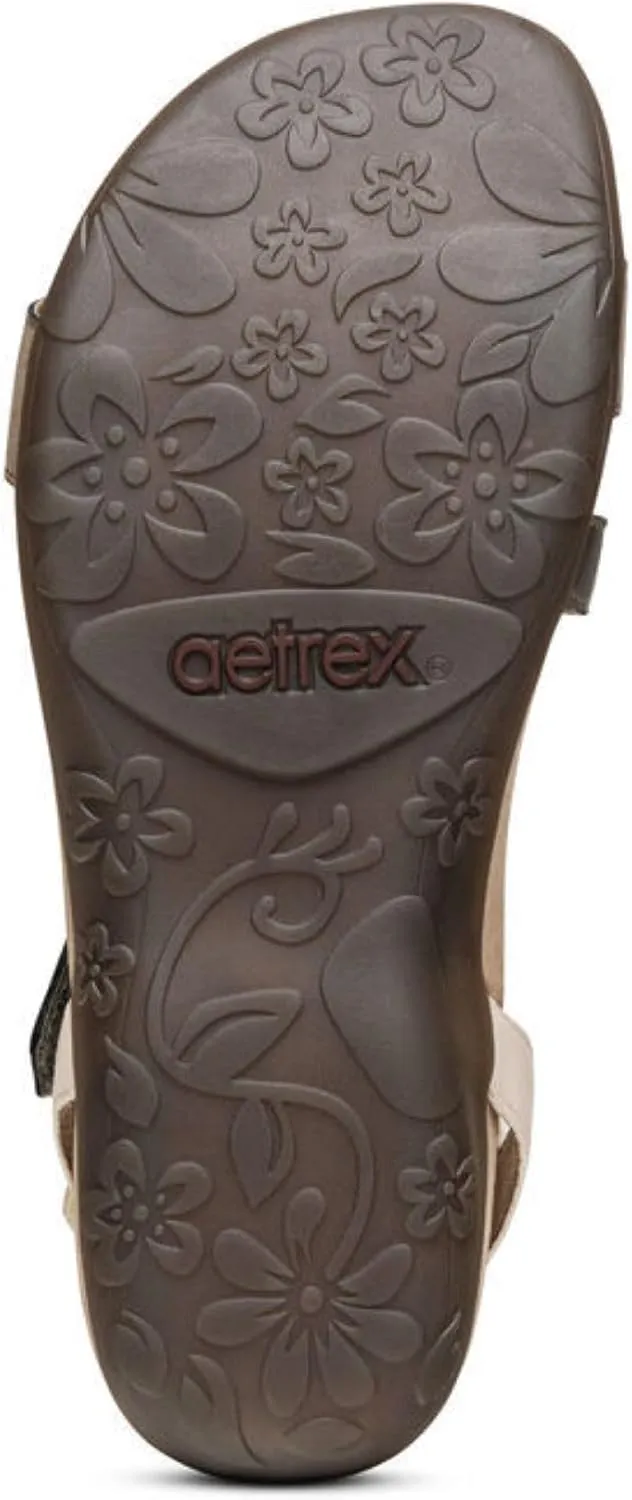 Aetrex Gabby Orthopedic Leather Arch Support Quarter Strappy Sandals for Women