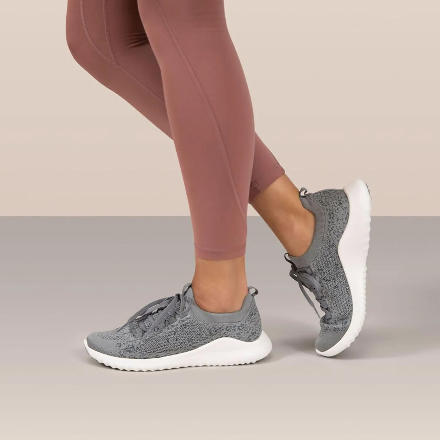 Aetrex Women's Carly Orthopedic Arch Support Knit Sneakers for Women- Plantar Fasciitis Relief Women Sneakers W/ Lace Up
