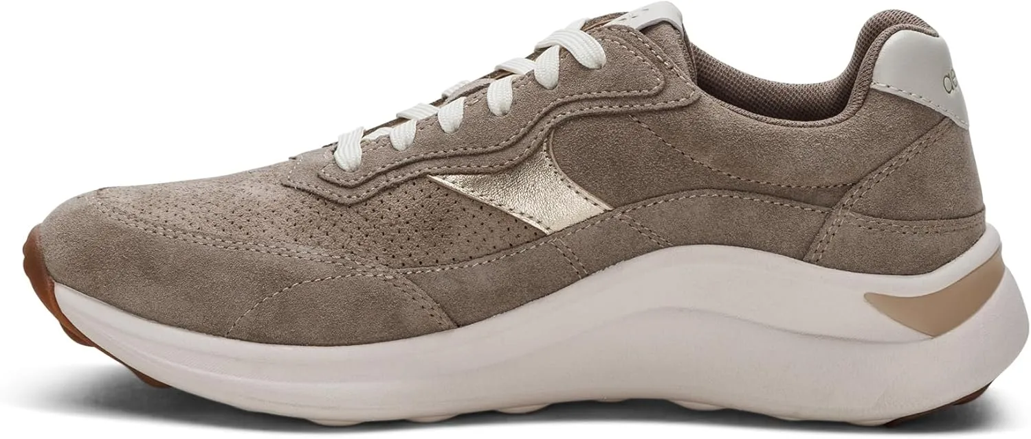 Aetrex Women's Emily Orthopedic Plantar Fasciitis Relief Arch Support Inserts Shoes - Adjustable Lace-Up Leather Sneakers for Women
