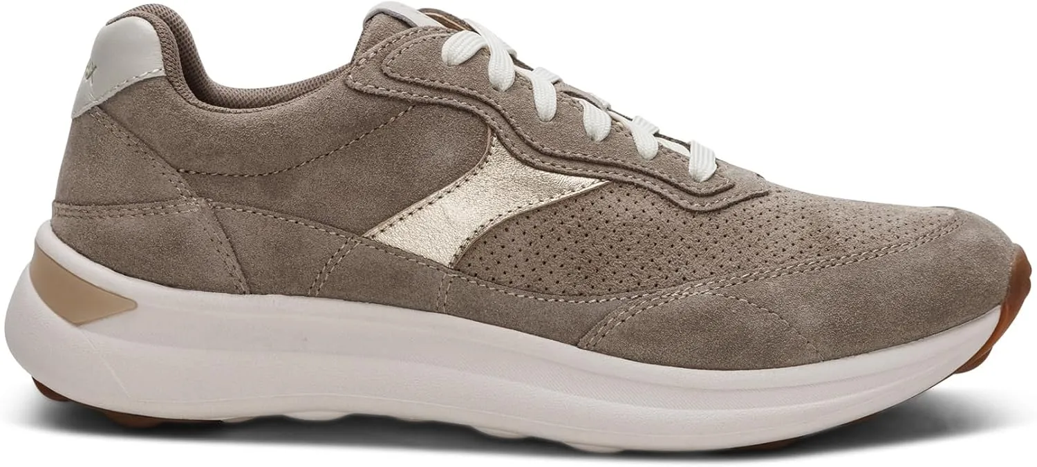 Aetrex Women's Emily Orthopedic Plantar Fasciitis Relief Arch Support Inserts Shoes - Adjustable Lace-Up Leather Sneakers for Women