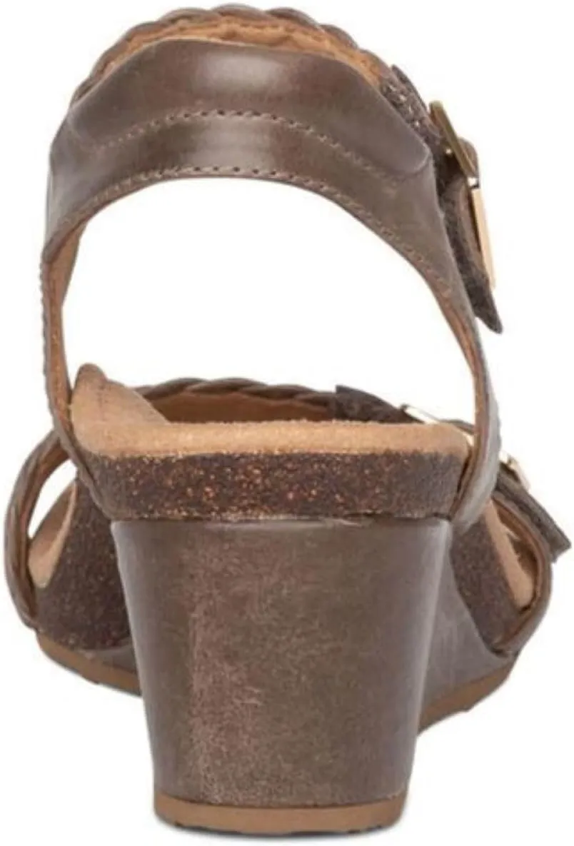 Aetrex Women's Grace Orthopedic Adjustable Woven Wedge Sandals - Ankle Strap Arch Support Platform Wedge Shoes