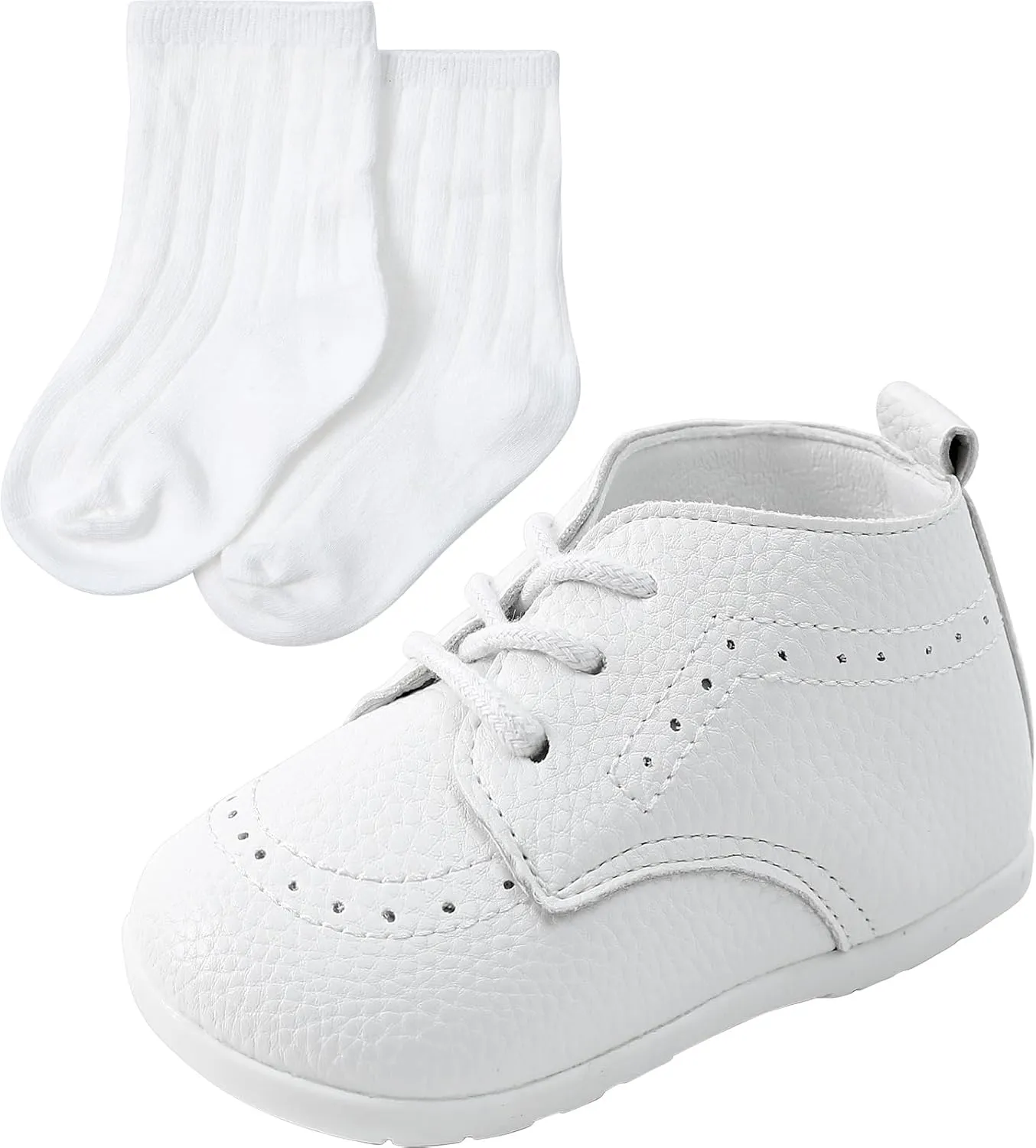 AGJ Baby Boy Dress Shoes Infant Oxford Loafers Wedding PU Leather Rubber Shoes Toddler Girl Flats Walking Shoes Set 3-24 Months