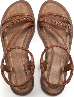 Alicegana Womens Sandals Dressy Summer - Comfortable Gladiator Sandals for Women 2025 Beach Walking Wedding Flat Shoes