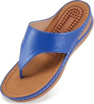Alicegana Womens Sandals Wedge Shoes: Comfortable Dressy Summer Flip Flops Casual Walking Beach Slides