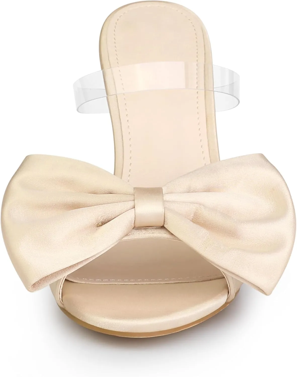 Allegra K Women's Bow Sandal Stiletto Heels Mules Heel Sandals