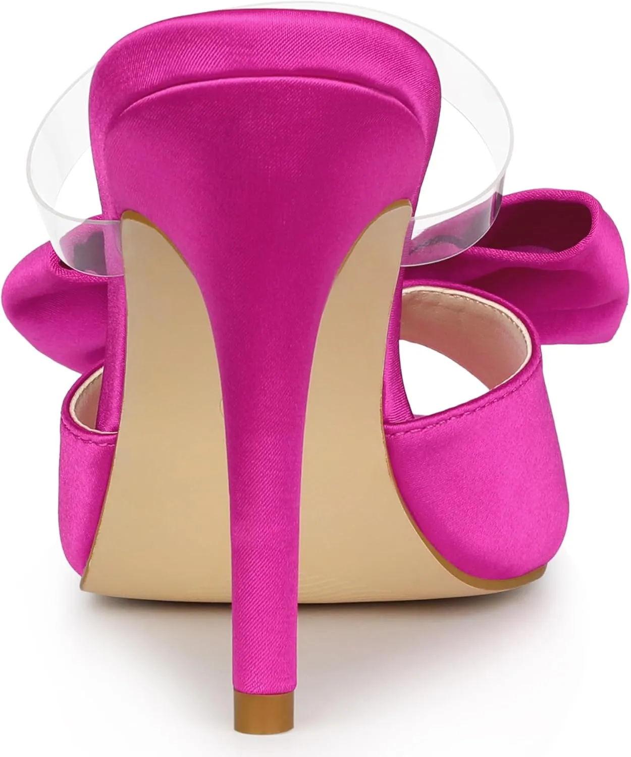 Allegra K Women's Bow Sandal Stiletto Heels Mules Heel Sandals