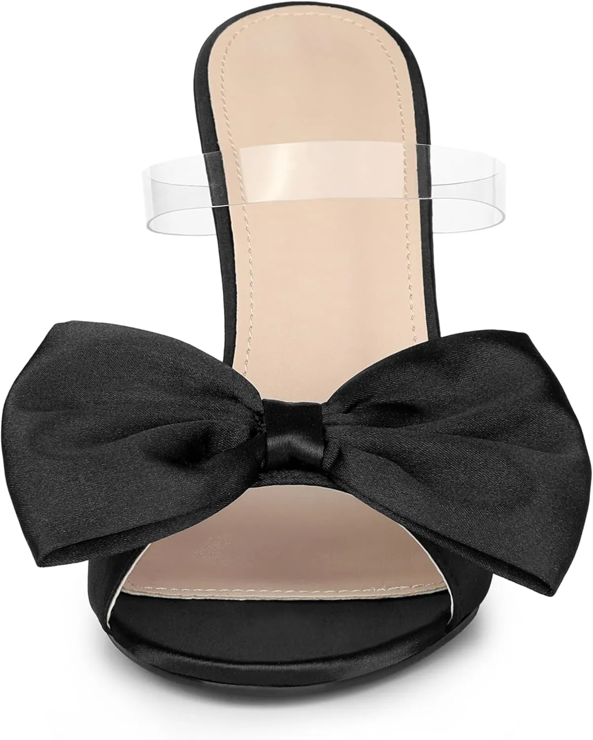 Allegra K Women's Bow Sandal Stiletto Heels Mules Heel Sandals