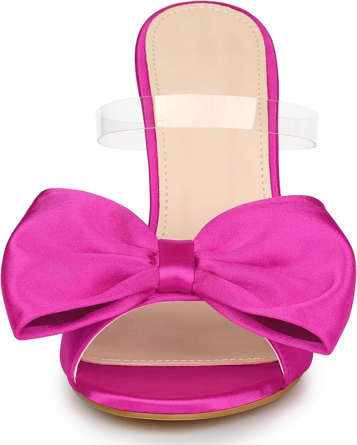Allegra K Women's Bow Sandal Stiletto Heels Mules Heel Sandals