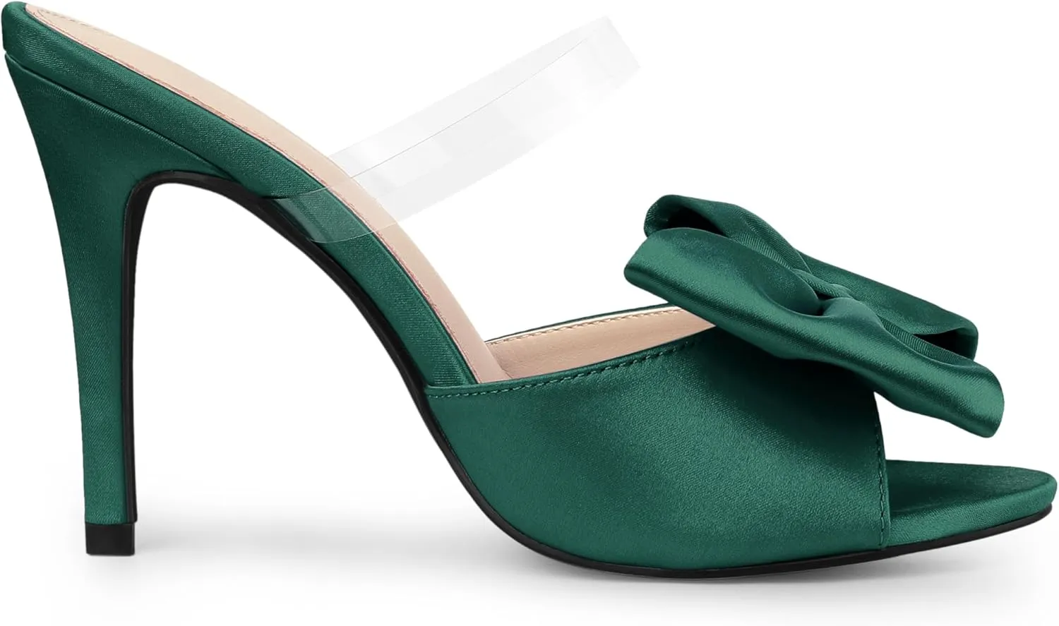 Allegra K Women's Bow Sandal Stiletto Heels Mules Heel Sandals