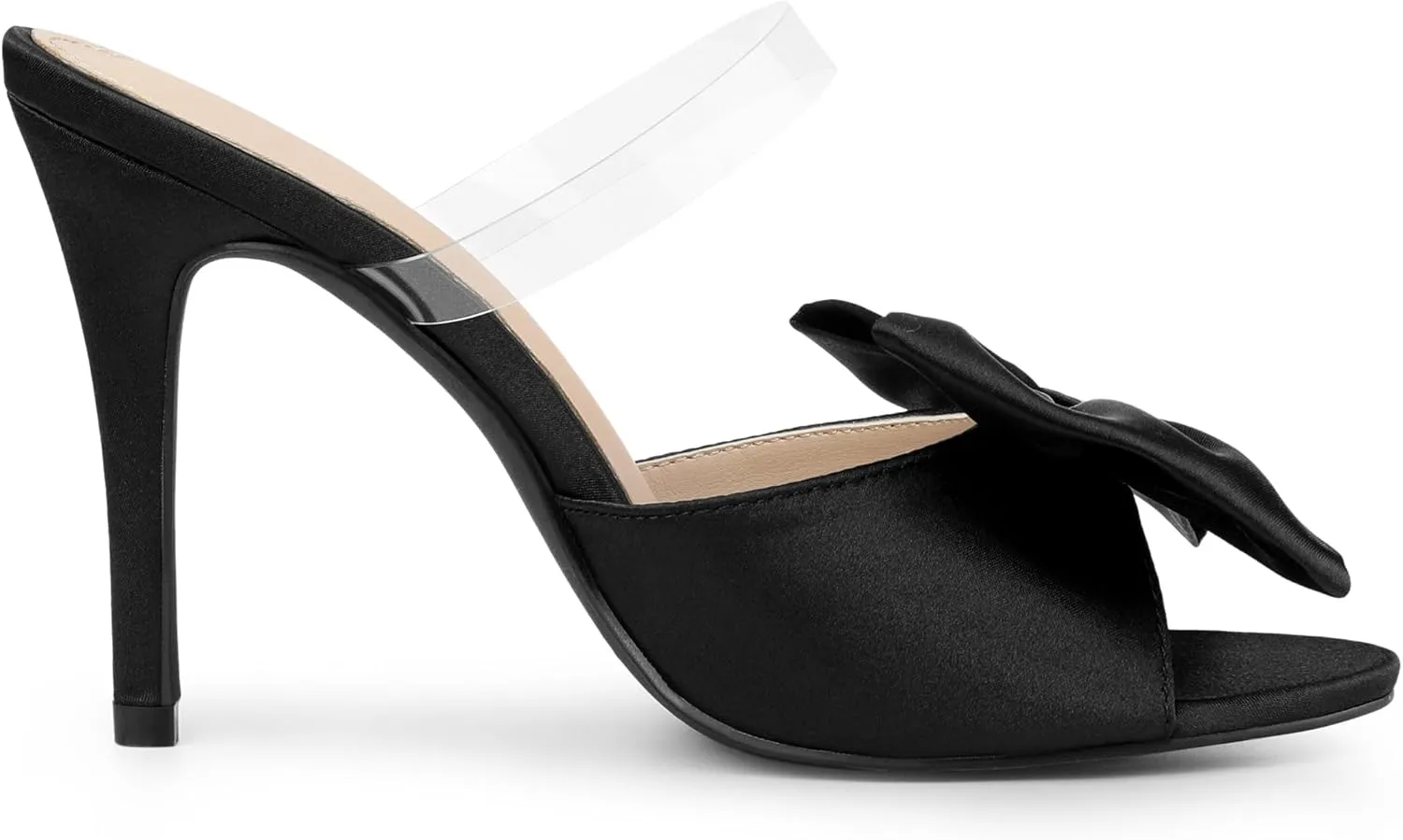 Allegra K Women's Bow Sandal Stiletto Heels Mules Heel Sandals
