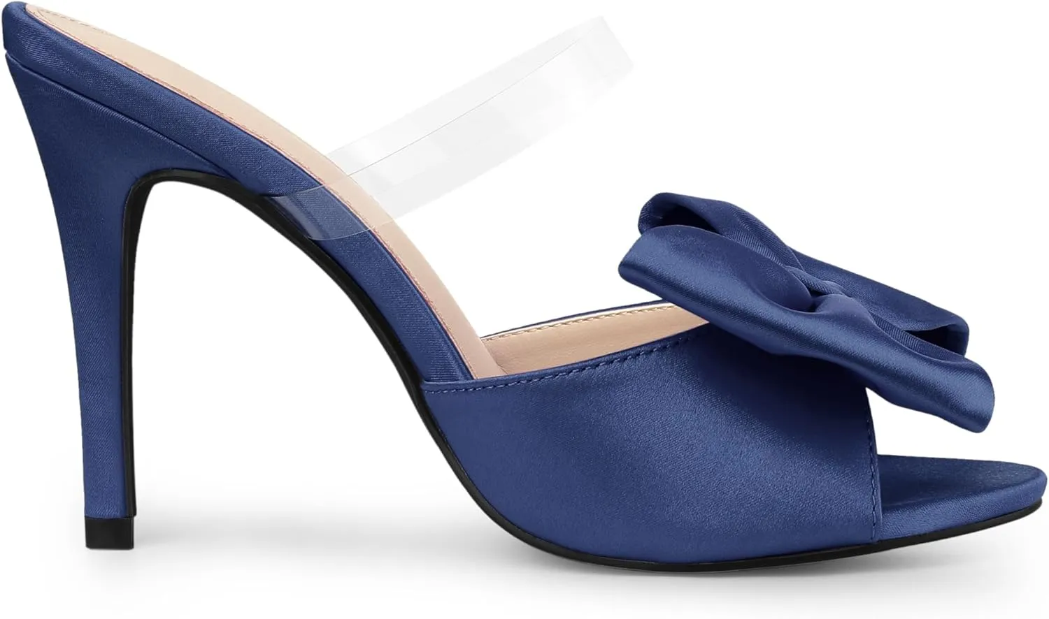Allegra K Women's Bow Sandal Stiletto Heels Mules Heel Sandals