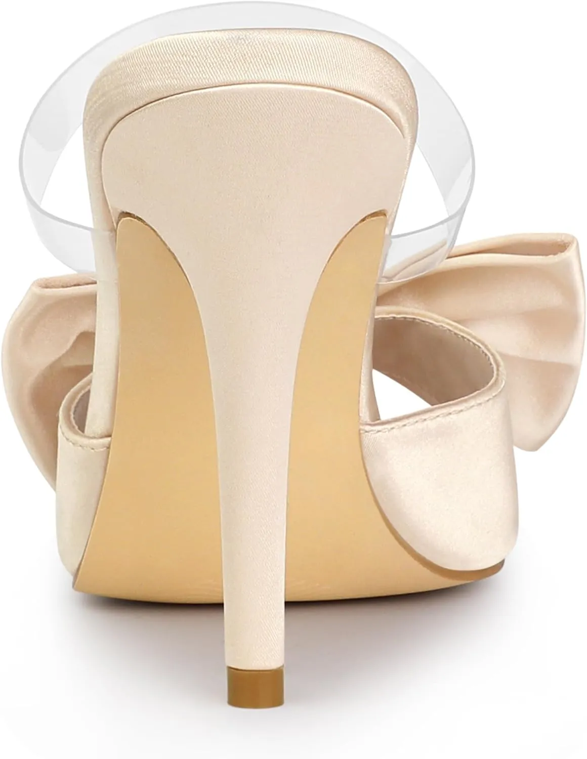 Allegra K Women's Bow Sandal Stiletto Heels Mules Heel Sandals