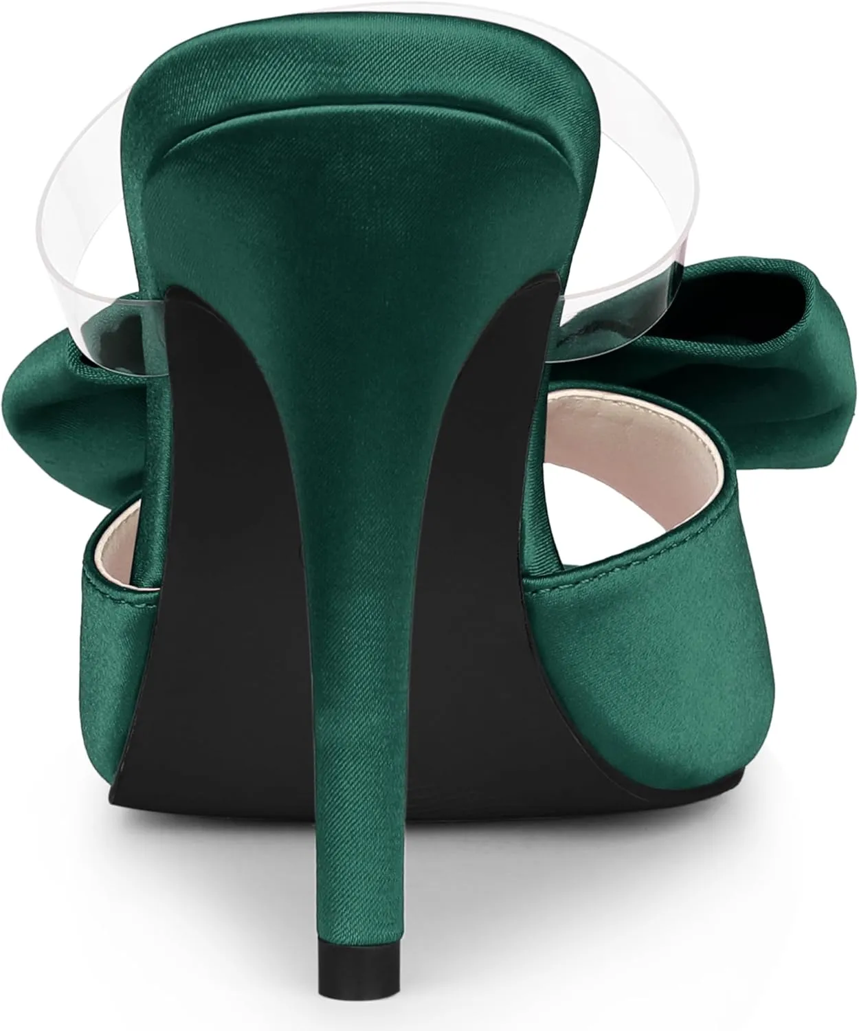 Allegra K Women's Bow Sandal Stiletto Heels Mules Heel Sandals
