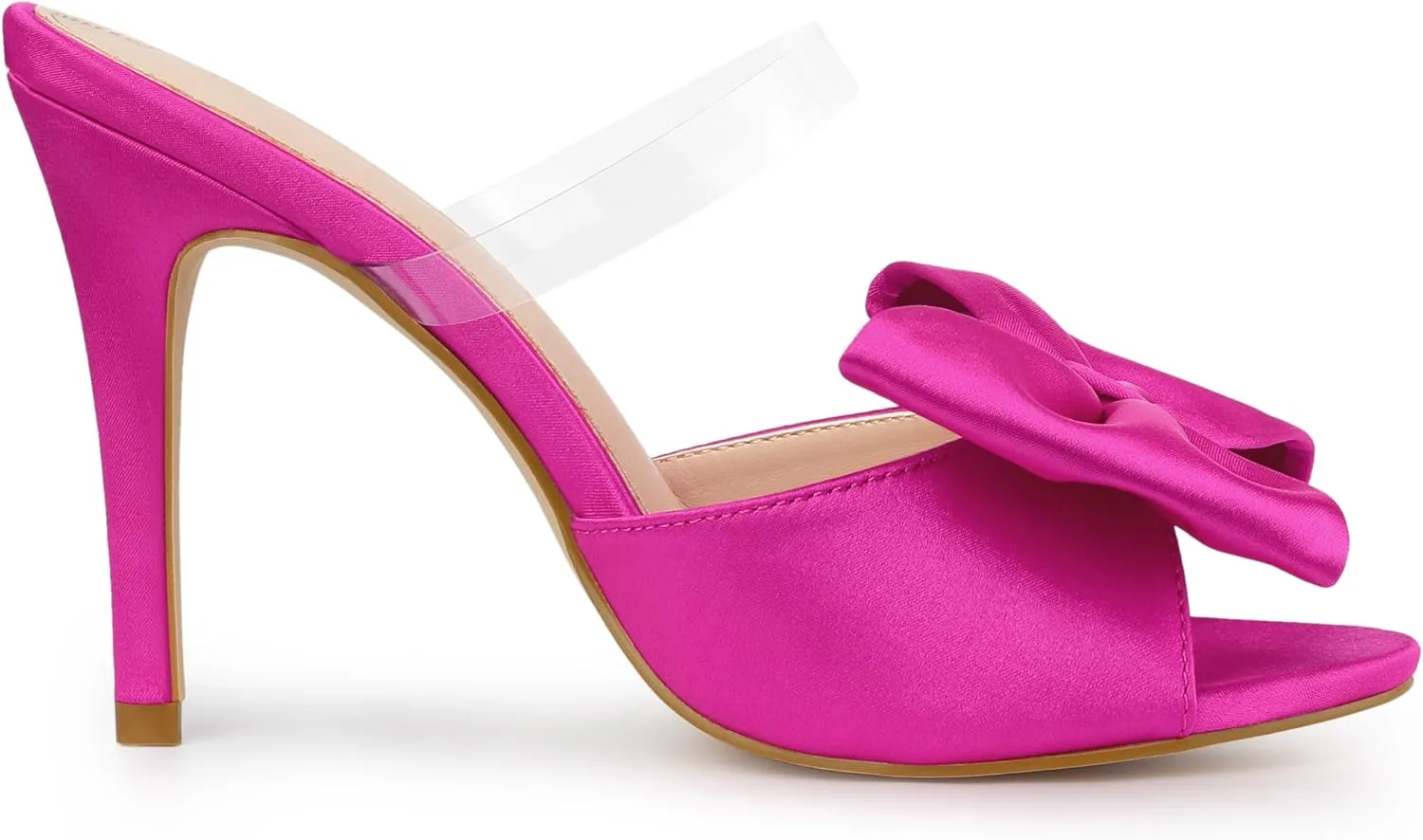 Allegra K Women's Bow Sandal Stiletto Heels Mules Heel Sandals