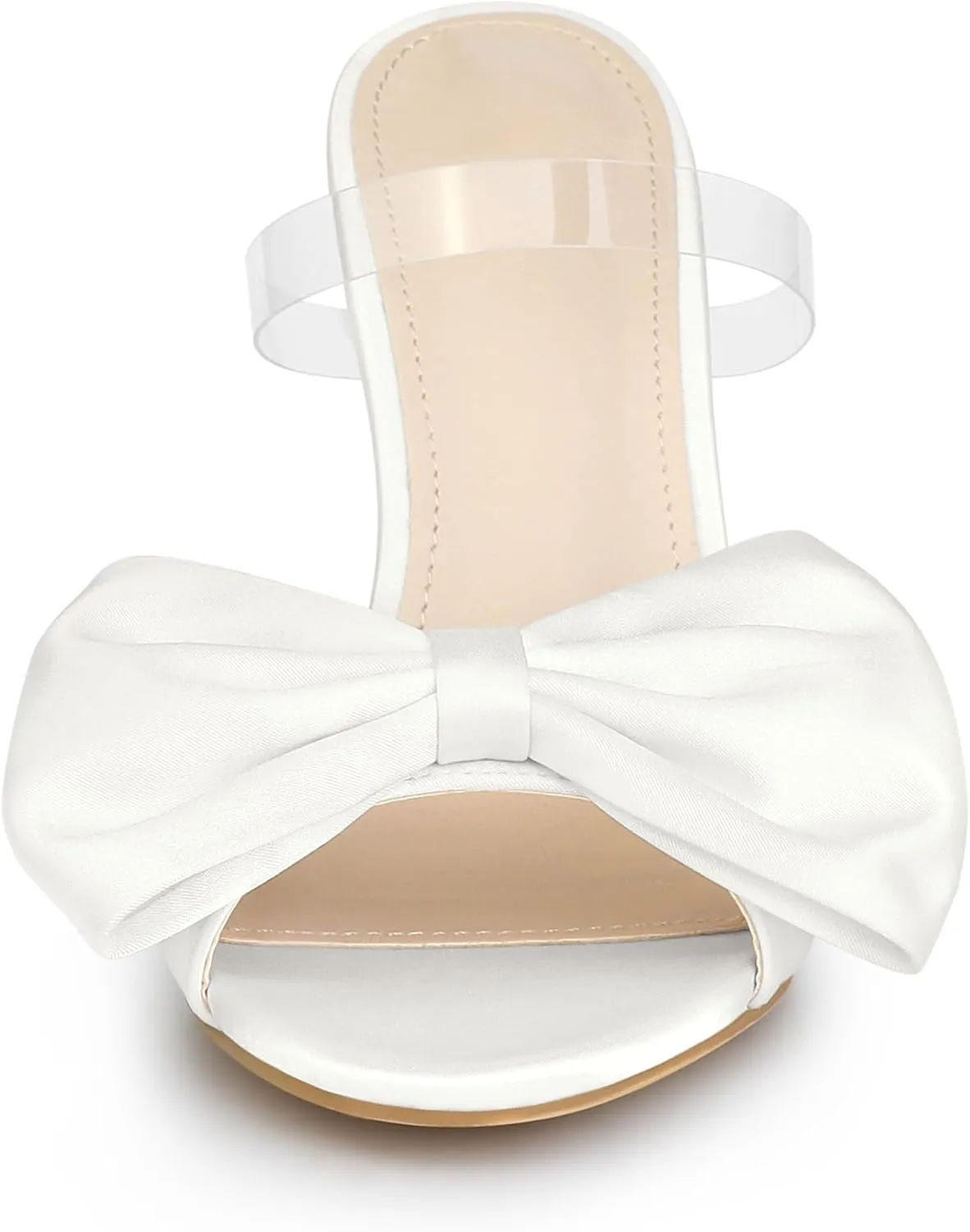 Allegra K Women's Bow Sandal Stiletto Heels Mules Heel Sandals