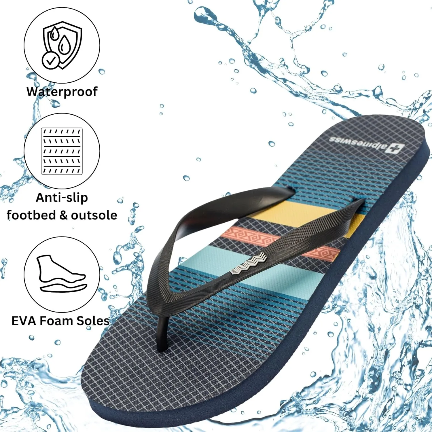 Alpine Swiss Men’s Flip Flops Lightweight EVA Sandals