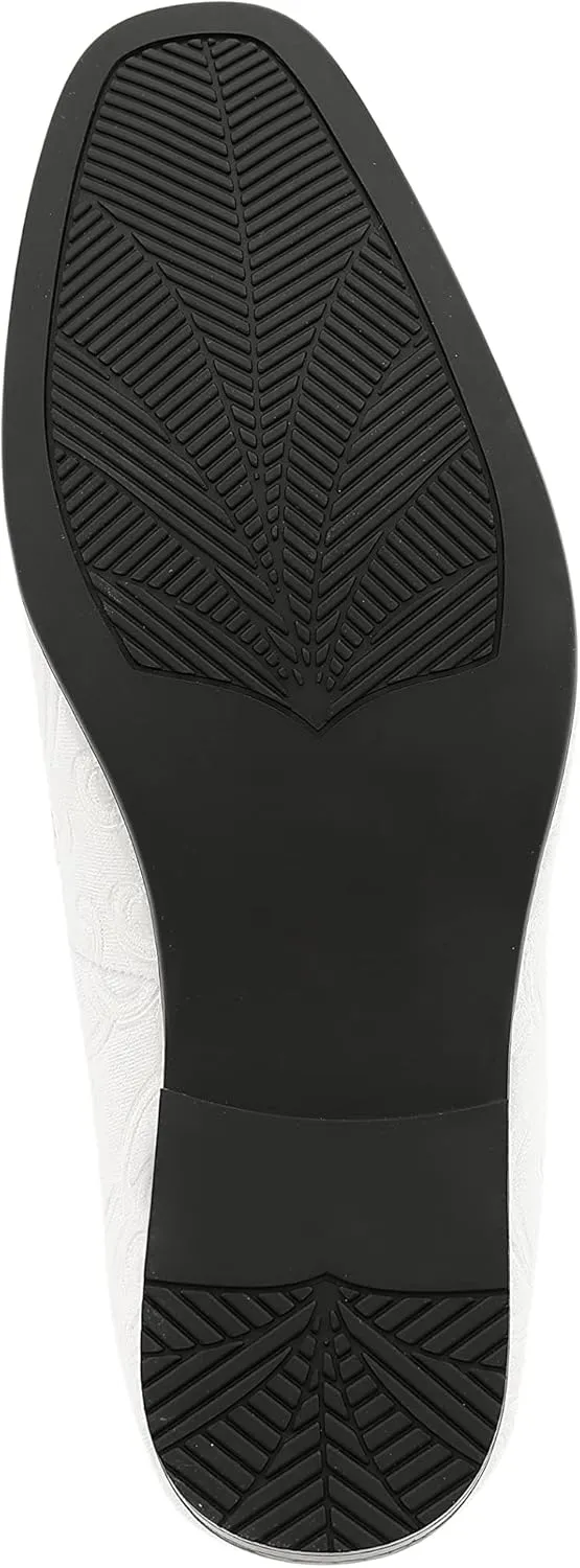 Amali King - Men's Slippers - Mens Loafers - Designer Shoes for Men - Tuxedo Shoes - Velvet Loafers Men - Embossed Paisley Pattern, Satin Band and Trim