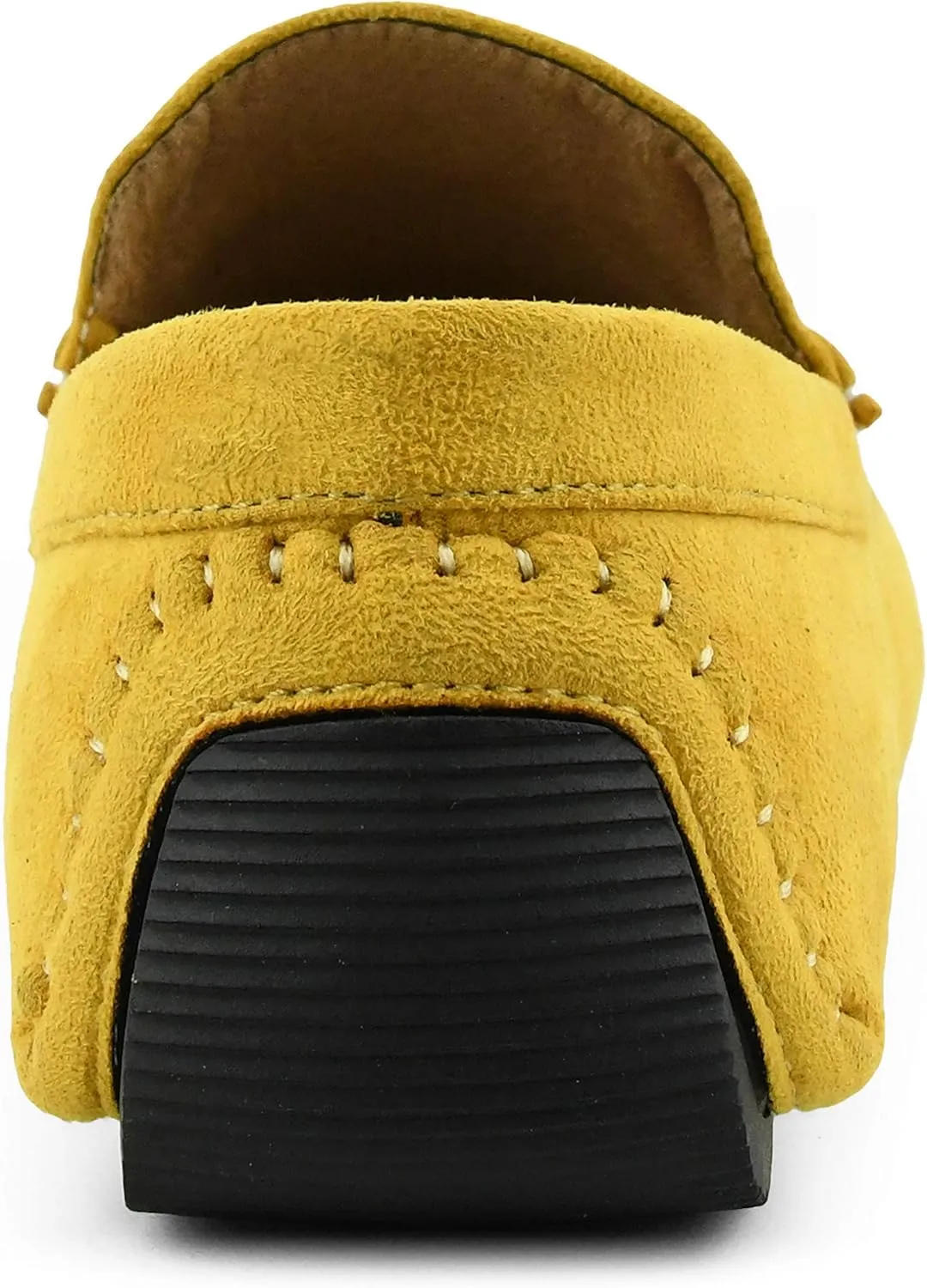 Amali Walken Men's Casual Slip-On Loafers, Driving Moccasin Shoes for Men with Silver Buckle, Available in Plush Microfiber and PU Leather