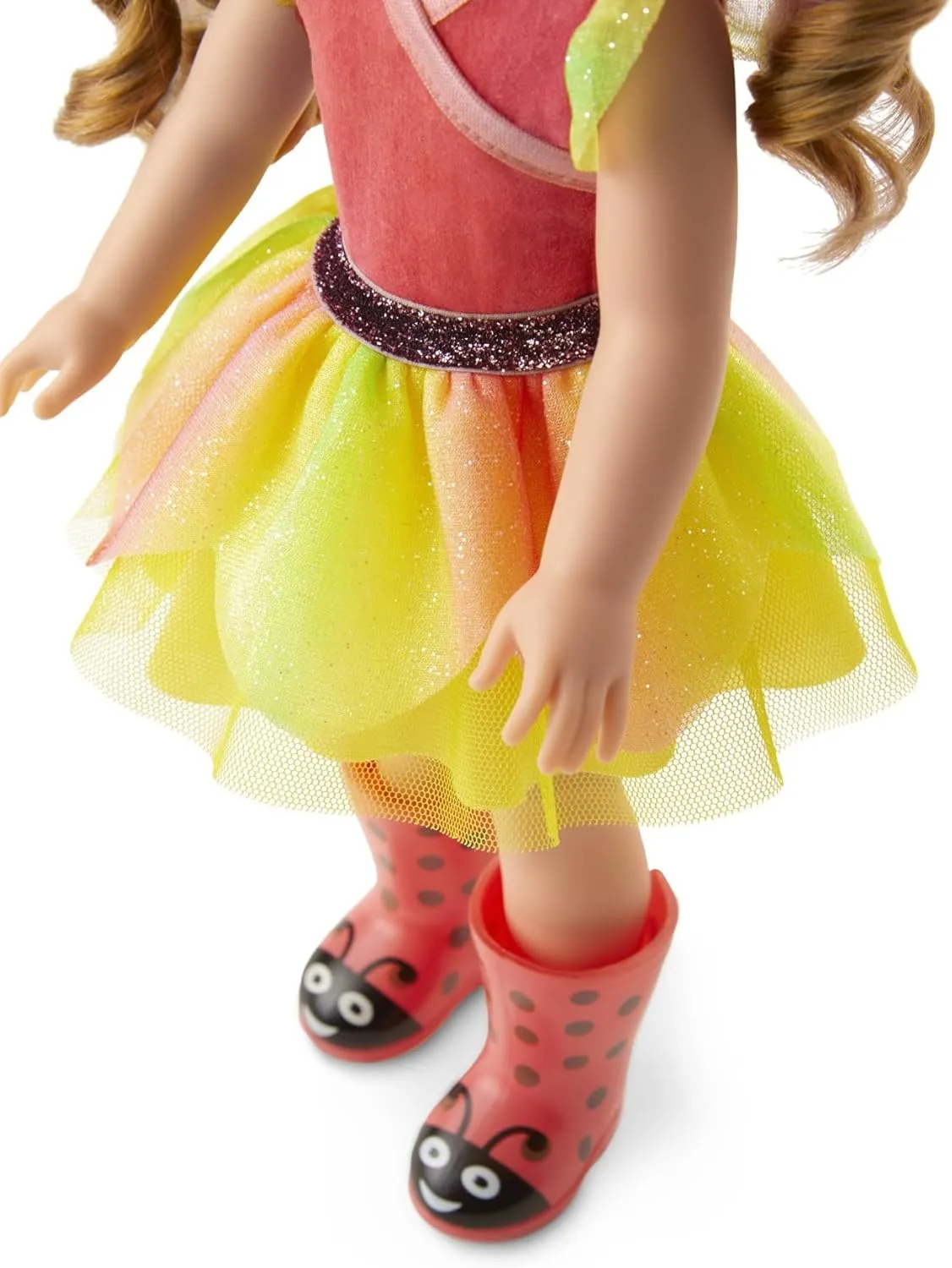 American Girl WellieWishers 14.5-inch Willa Doll with Coral Leotard, Mesh Skirt, Headband, and Boots, For Ages 4 