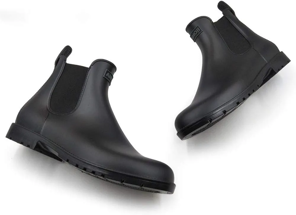 Amoji Unisex Ankle Chelsea Rain Short Rubber Boots 919