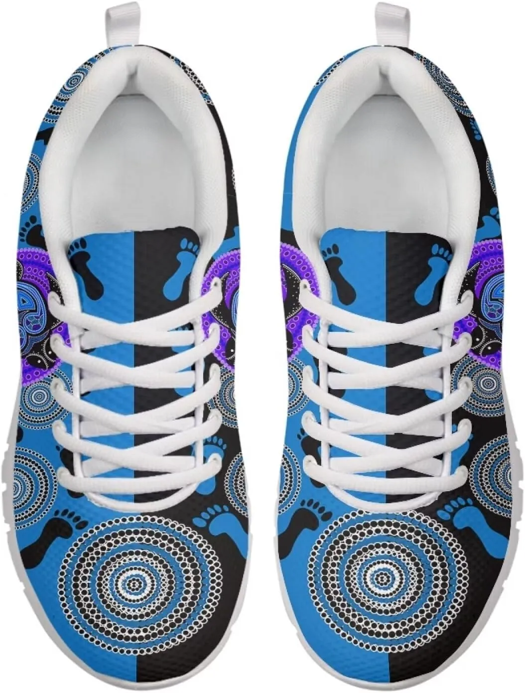 AmzPrint Walking Running Shoes Hawaiian Polynesian Island Ethnic Tribal Print White Sole Samoa Shoes Women Casual Sneakers