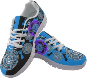 AmzPrint Walking Running Shoes Hawaiian Polynesian Island Ethnic Tribal Print White Sole Samoa Shoes Women Casual Sneakers