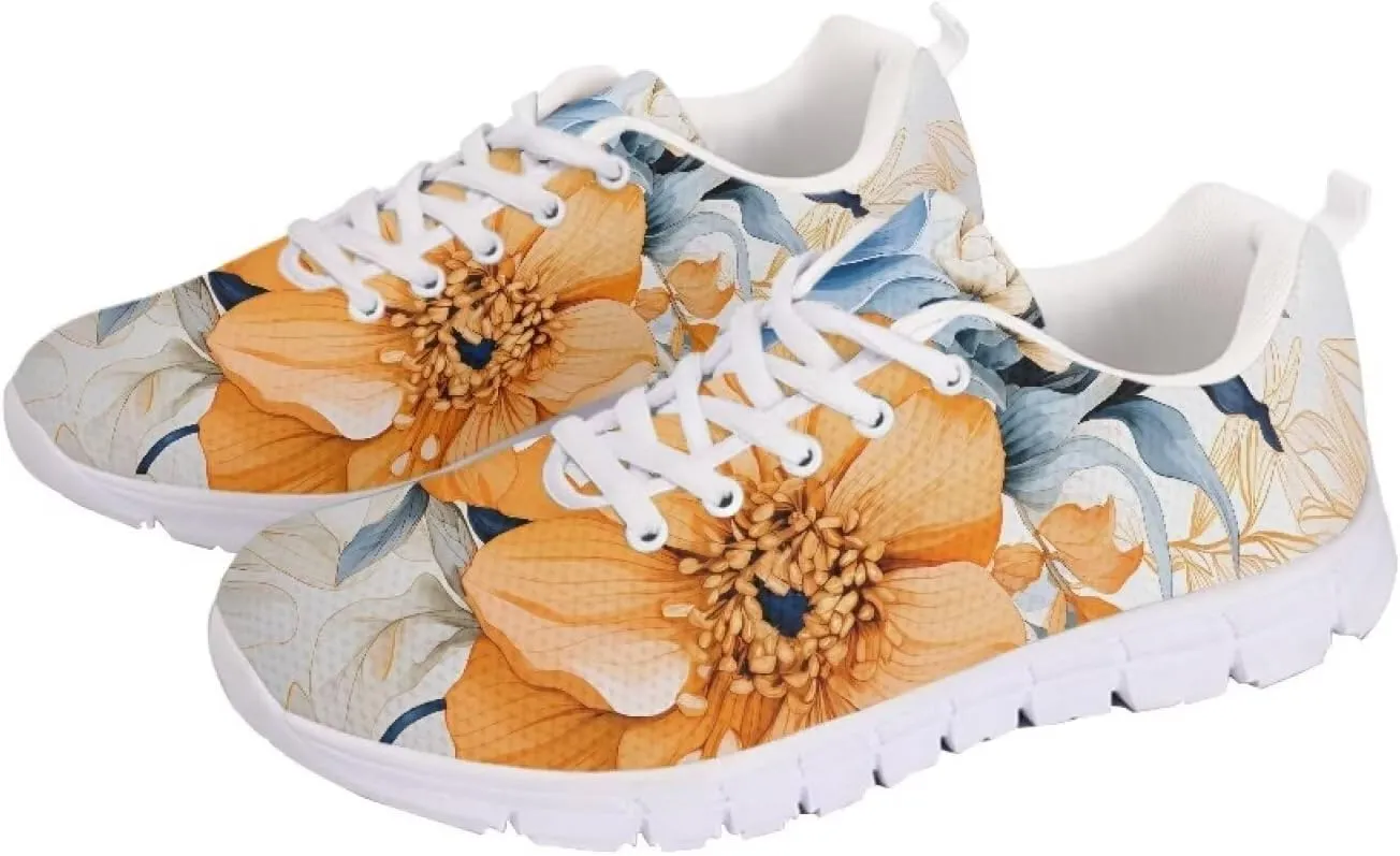 AmzPrint Women Men Fashion Sneakers White Sole Mesh Shoes for Women Comfy Workout Road Running Walking Shoes Size 5.5-13.5