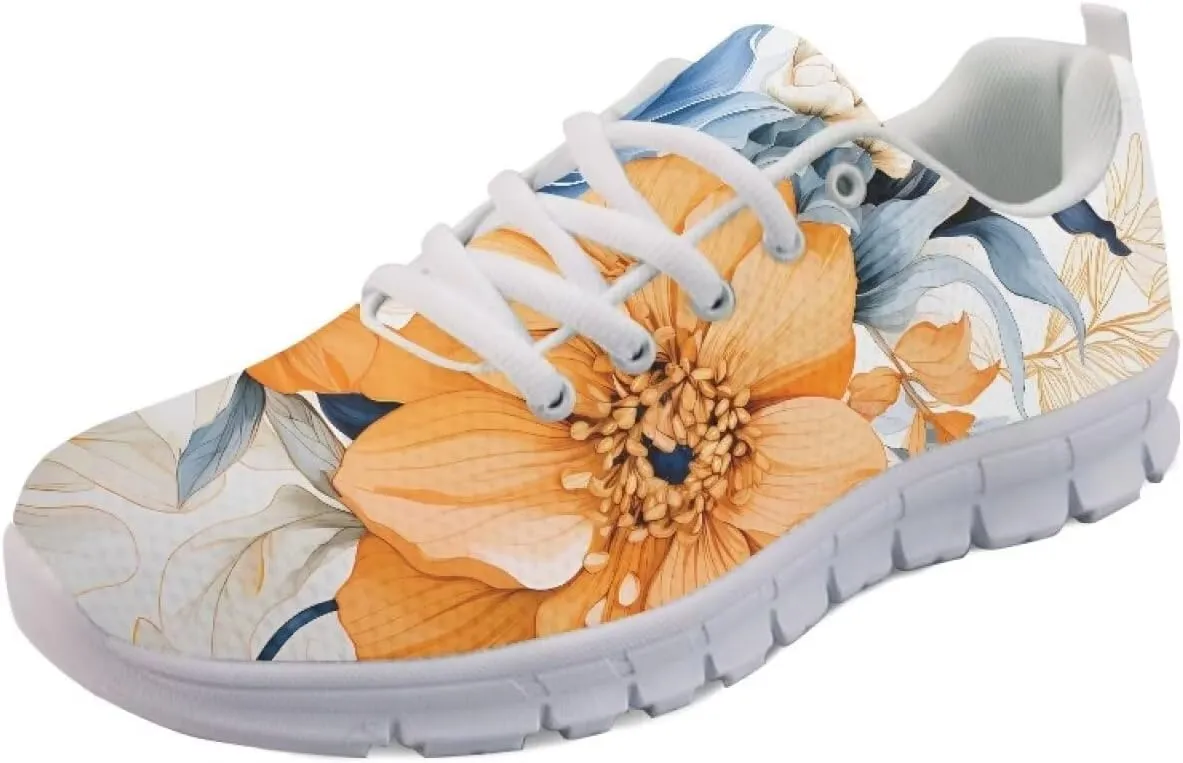 AmzPrint Women Men Fashion Sneakers White Sole Mesh Shoes for Women Comfy Workout Road Running Walking Shoes Size 5.5-13.5