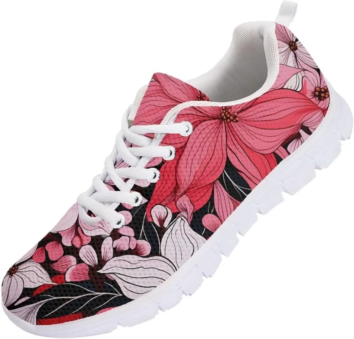 AmzPrint Women Men Workout Athletic Trainer Hiking Camping Walking Sneaker White Sole Shoes for Men Women Shoes Size 5.5-13.5