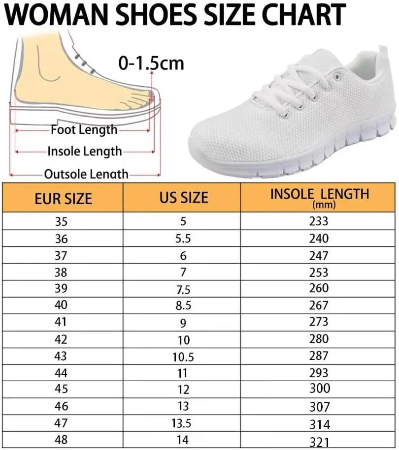 AmzPrint Women Men Workout Athletic Trainer Hiking Camping Walking Sneaker White Sole Shoes for Men Women Shoes Size 5.5-13.5