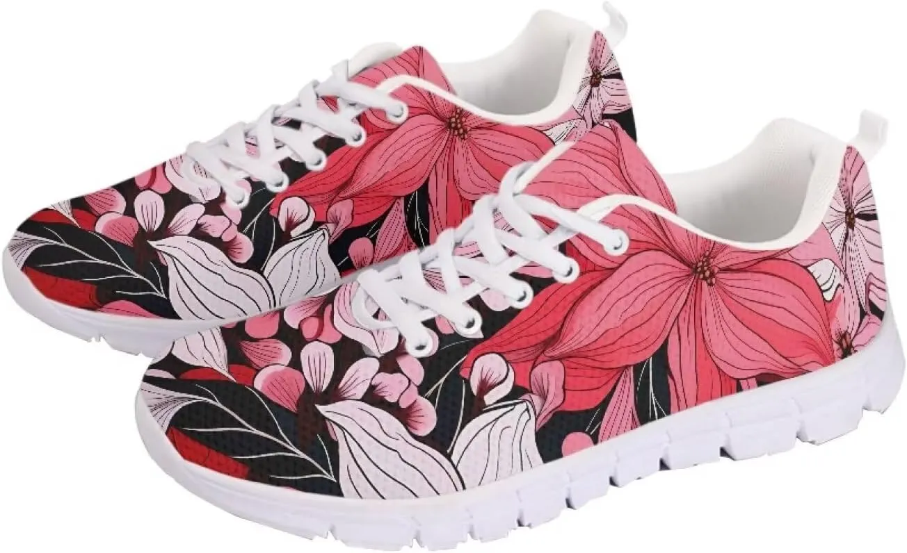AmzPrint Women Men Workout Athletic Trainer Hiking Camping Walking Sneaker White Sole Shoes for Men Women Shoes Size 5.5-13.5