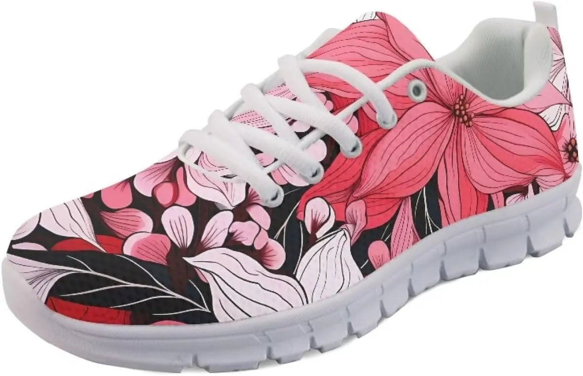 AmzPrint Women Men Workout Athletic Trainer Hiking Camping Walking Sneaker White Sole Shoes for Men Women Shoes Size 5.5-13.5