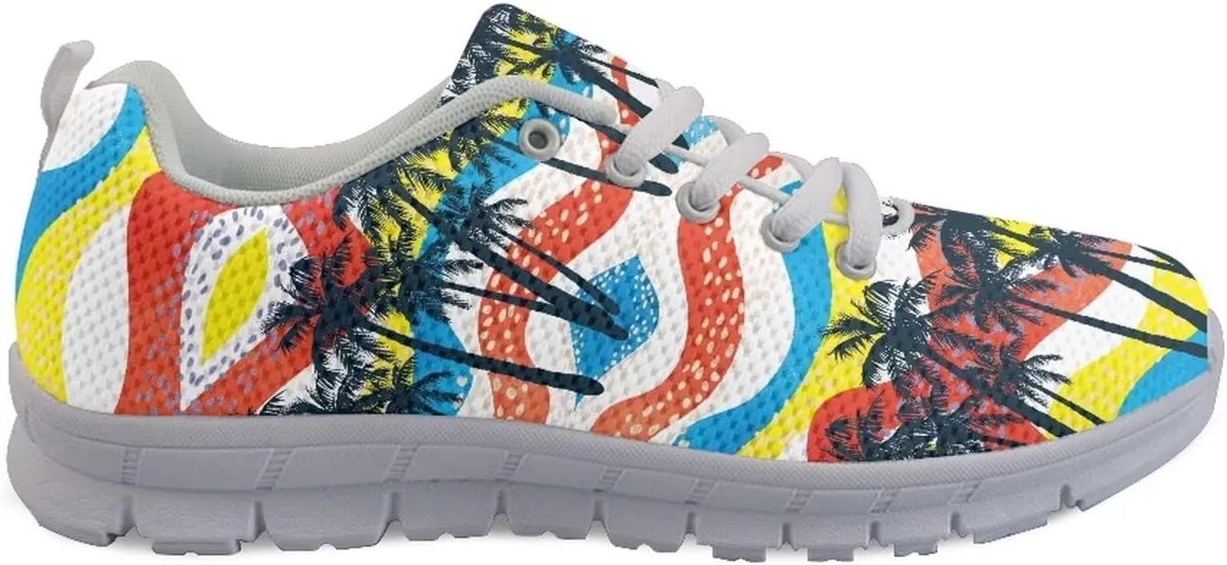 AmzPrint Women Mens Walking Lightweigh Shoes White Sole Animal Print Shoes for Women Black Sneakers Size 5.5-13.5
