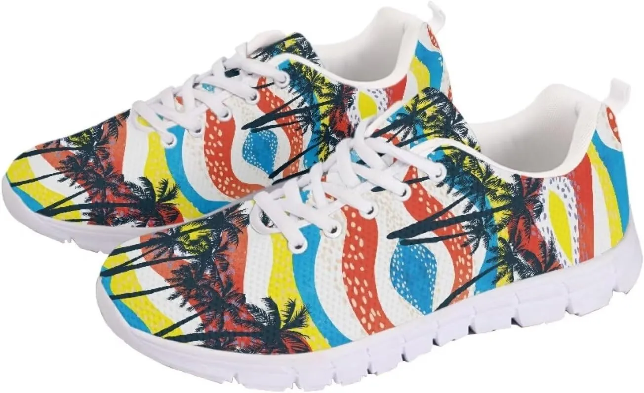 AmzPrint Women Mens Walking Lightweigh Shoes White Sole Animal Print Shoes for Women Black Sneakers Size 5.5-13.5