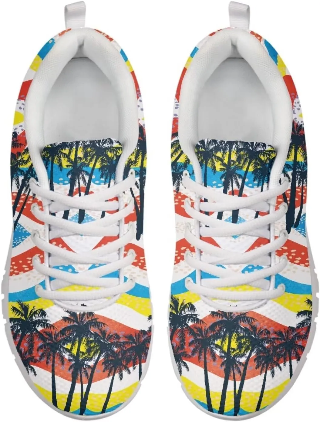 AmzPrint Women Mens Walking Lightweigh Shoes White Sole Animal Print Shoes for Women Black Sneakers Size 5.5-13.5