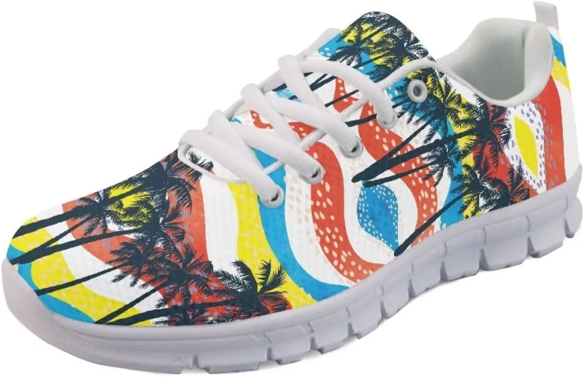 AmzPrint Women Mens Walking Lightweigh Shoes White Sole Animal Print Shoes for Women Black Sneakers Size 5.5-13.5