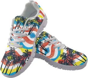 AmzPrint Women Mens Walking Lightweigh Shoes White Sole Animal Print Shoes for Women Black Sneakers Size 5.5-13.5