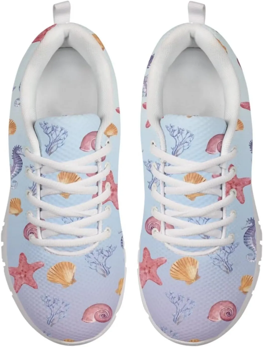 AmzPrint Women's Lightweight Work Casual Tennis Walking Shoes Cute Comfortable Work White Sole Running Shoes for Women