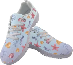 AmzPrint Women's Lightweight Work Casual Tennis Walking Shoes Cute Comfortable Work White Sole Running Shoes for Women