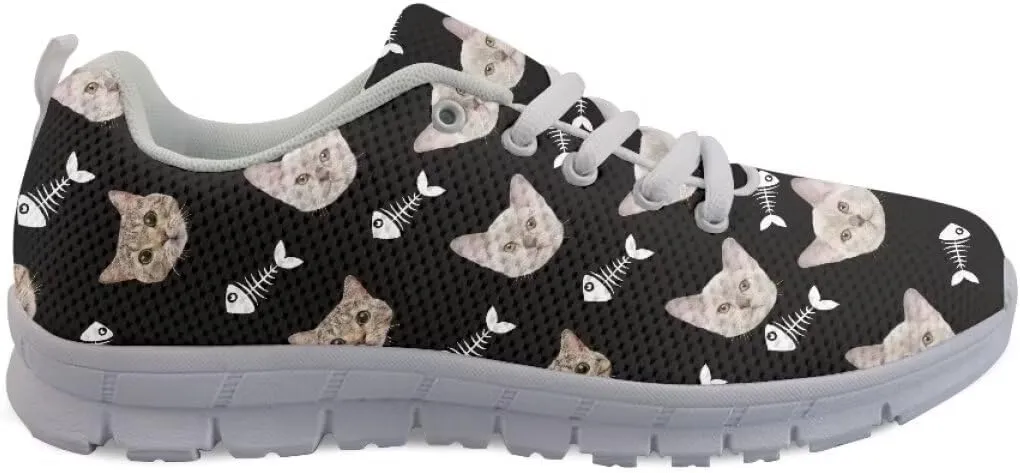 AmzPrint Womens Men Air Cushion Mesh Breathable Non Slip Running Walking Shoes White Sole Women Work Fashion Gym Sneakers