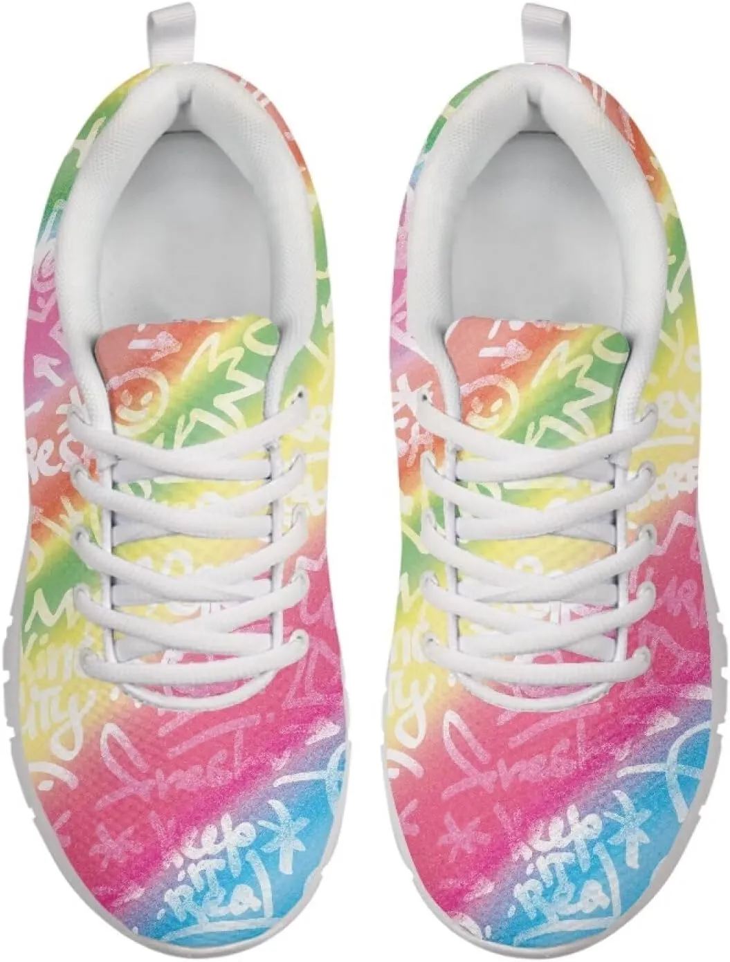 AmzPrint Womens Mens White Sole Walking Shoes for Women Fashion Sneakers Comfortable Casual Sneakers Size 5.5-13.5