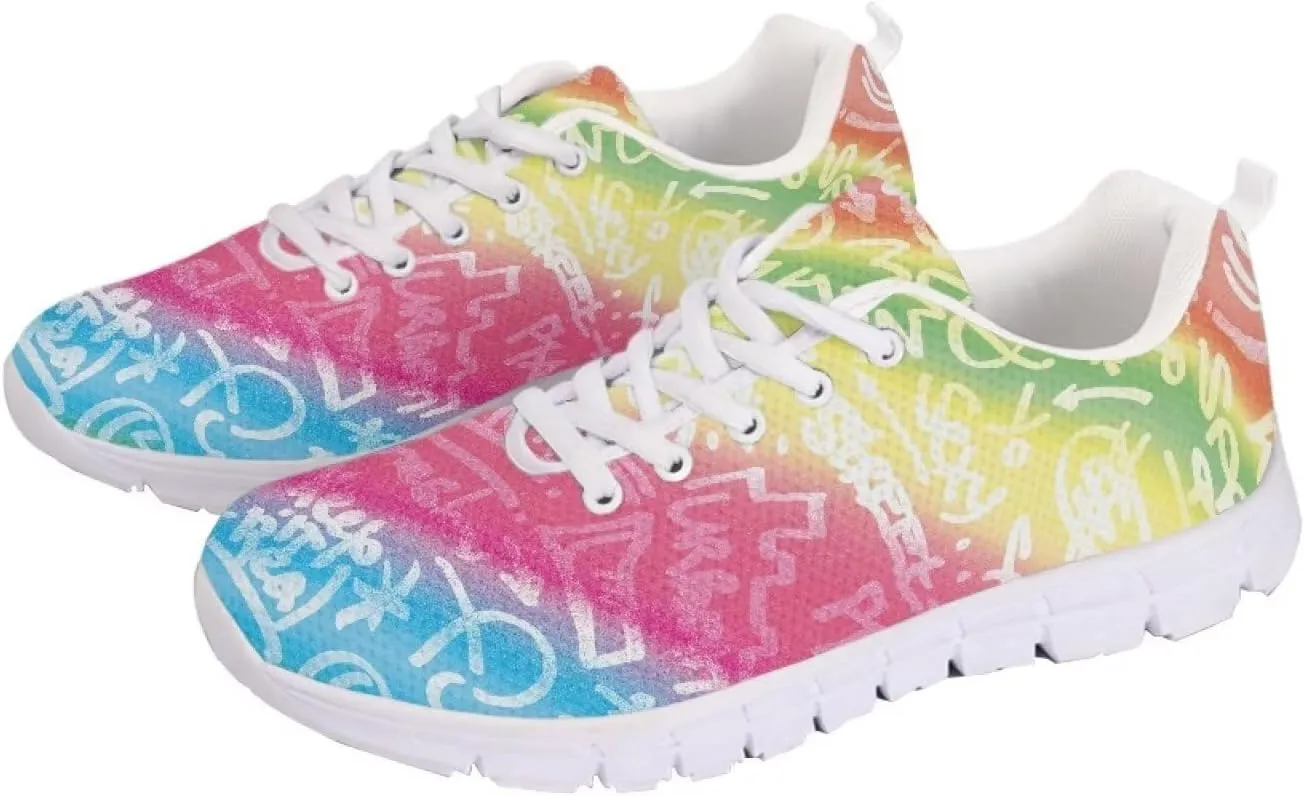 AmzPrint Womens Mens White Sole Walking Shoes for Women Fashion Sneakers Comfortable Casual Sneakers Size 5.5-13.5