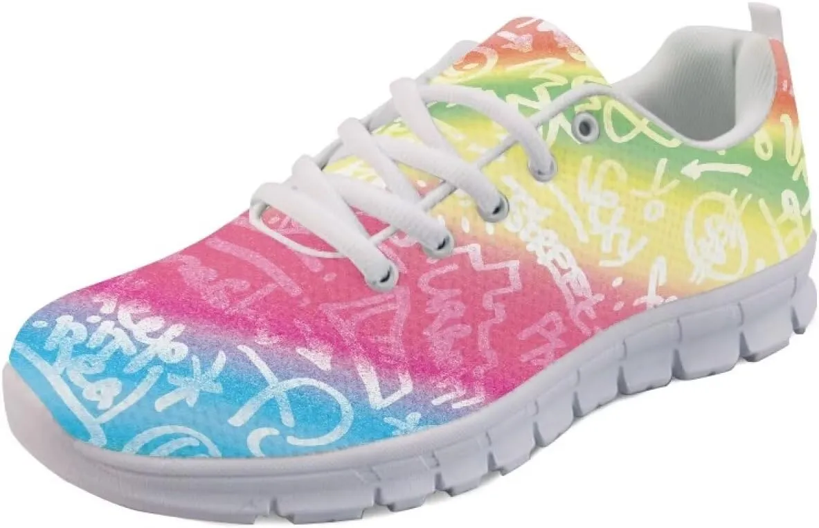 AmzPrint Womens Mens White Sole Walking Shoes for Women Fashion Sneakers Comfortable Casual Sneakers Size 5.5-13.5