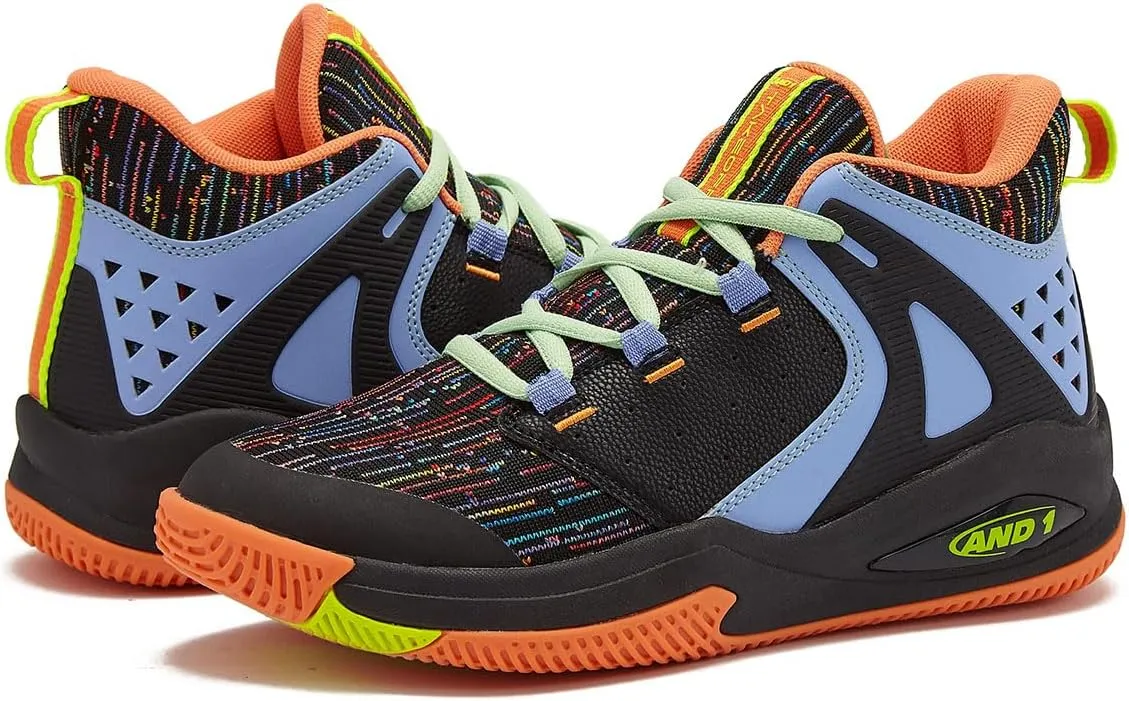 AND1 Girls & Boys Basketball Shoes, Boys High Top Sneakers, Size Little Kid 1 to Big Kid 7 - Cool Basketball Shoes for Kids and Youth