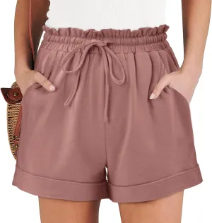 Angerella Women Casual Shorts Drawstring Comfy Elastic Waist Shorts Summer Pull On Short Pants with Pockets