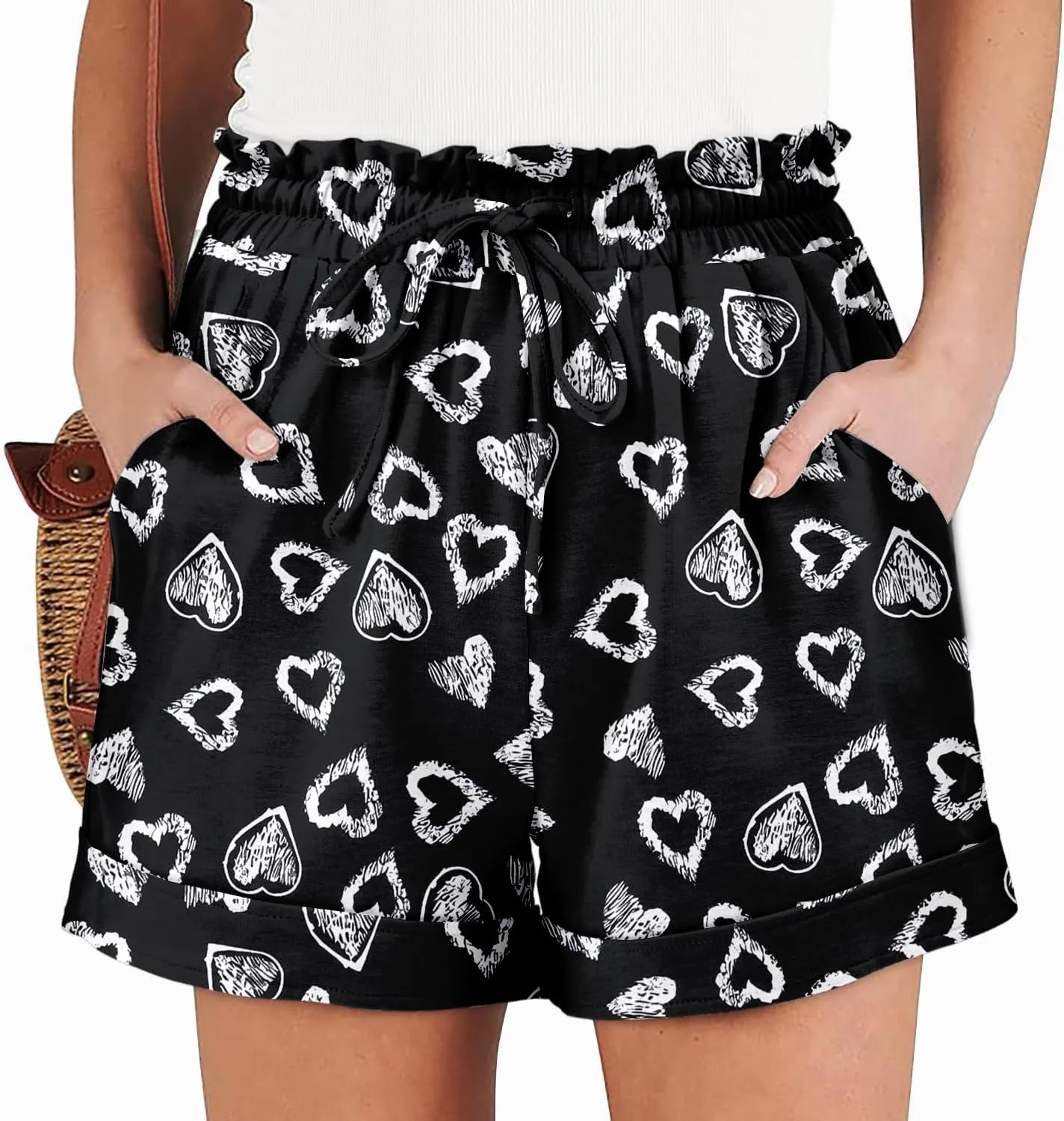 Angerella Women Casual Shorts Drawstring Comfy Elastic Waist Shorts Summer Pull On Short Pants with Pockets